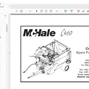 McHale C460 Baler Wrapper Parts Manual - PDF DOWNLOAD