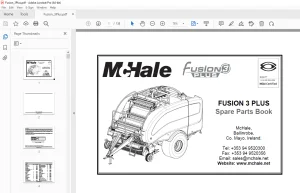 McHale FUSION 3 PLUS Baler Wrapper Parts Manual - PDF DOWNLOAD