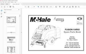 McHale FUSION VARIO Baler Wrapper Parts Manual - PDF DOWNLOAD