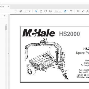 McHale HS2000 Baler Wrapper Parts Manual - PDF DOWNLOAD