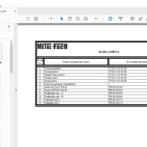 Metal-Fach PRZYCZEPA CIĘŻAROWA ROLNICZA T170 KATALOG CZĘŚCI - PDF DOWNLOAD