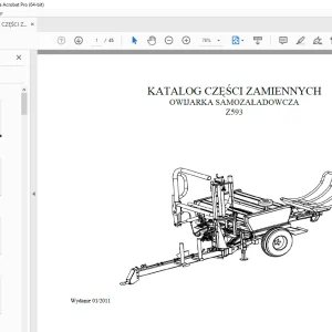 Metal-Fach Z593 CZĘŚCI ZAMIENNYCH OWIJARKA SAMOZAŁADOWCZA PDF