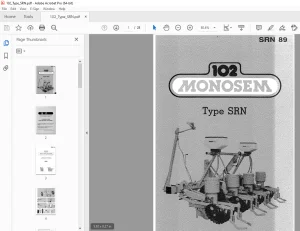 Monosem 102 Mechanical Planter Maintenance Manual - PDF DOWNLOAD