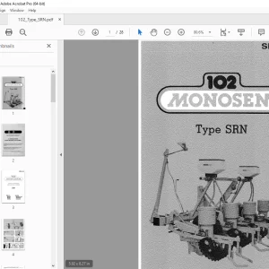 Monosem 102 Mechanical Planter Maintenance Manual - PDF DOWNLOAD