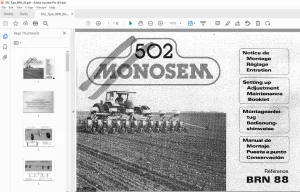 Monosem 502 Mechanical Planter 1988 Maintenance Manual - PDF