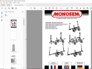 Monosem CHÂSSIS TELESCOPIQUES User Manual - PDF DOWNLOAD