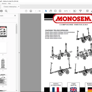 Monosem CHÂSSIS TELESCOPIQUES User Manual - PDF DOWNLOAD