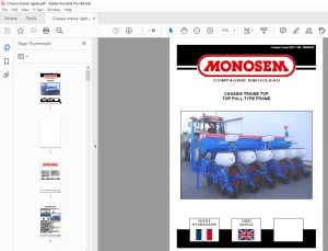 Monosem CHASSIS TRAINE TOP TOP PULL-TYPE FRAME User Manual PDF