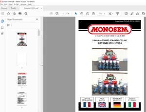 Monosem EXTEND 210H 2m55 User Manual - PDF DOWNLOAD