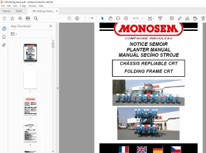 Monosem FOLDING FRAME CRT PLANTER Maintenance Manual - PDF DOWNLOAD
