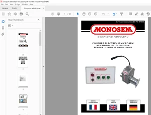 Monosem MICROSEM ELECTRIC CUT-OFF SYSTEM Maintenance Manual PDF
