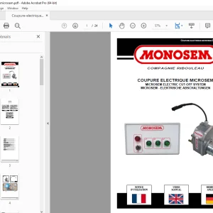 Monosem MICROSEM ELECTRIC CUT-OFF SYSTEM Maintenance Manual PDF