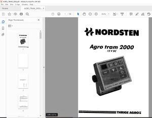 Nordsten Agro tram 2000 12 V DC Fertilizer Spreader Parts Manual PDF