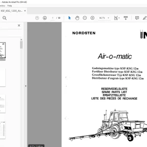 Nordsten Fertilizer Distributor KSF-KSG 12m Parts Manual - PDF DOWNLOAD