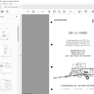 Nordsten Fertilizer KSF 12 m Air-o-matic Parts Manual - PDF DOWNLOAD