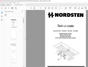 Nordsten Fertilizer Spreader Twinomatic DS1000 DS1200 DS1500 DS1800 Parts Manual PDF