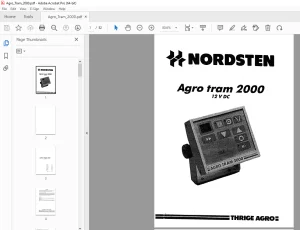 Nordsten Seed Drill Agro tram 2000 12 V DC Parts Manual PDF