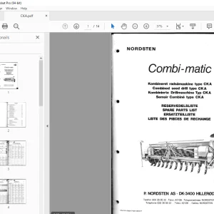 Nordsten Seed Drill CKA Combi-matic Parts Manual - PDF DOWNLOAD