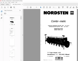 Nordsten Seed Drill CKF-CKG - 2,5-3,0 m Parts Manual - PDF DOWNLOAD