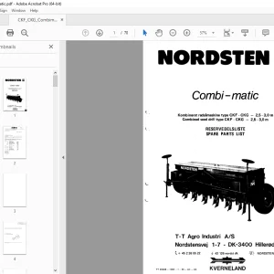 Nordsten Seed Drill CKF-CKG - 2,5-3,0 m Parts Manual - PDF DOWNLOAD