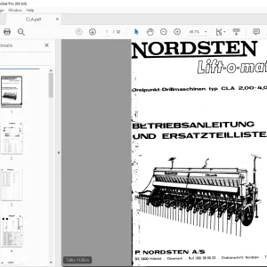 Nordsten Seed Drill CLA 2.00-4.00 m Lift-o-matic Parts Manual PDF
