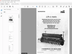 Nordsten Seed Drill CLB 2.50-3.00-3.50-4.00 m Lift-o-matic Parts Manual PDF