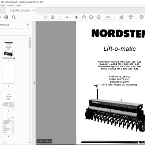 Nordsten Seed Drill CLB MK II 3.00-3.50-4.00 Lift-o-matic Parts Manual PDF