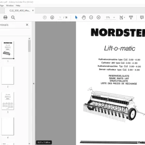 Nordsten Seed Drill CLE 3.00-4.00 Lift-o-matic Parts Manual - PDF DOWNLOAD
