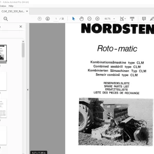 Nordsten Seed Drill CLM Roto-matic Parts Manual - PDF DOWNLOAD