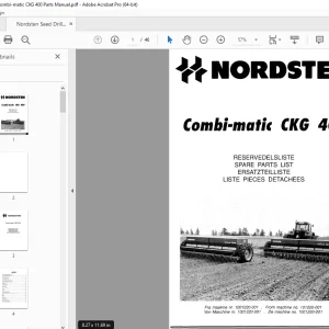 Nordsten Seed Drill Combi-matic CKG 400 Parts Manual - PDF DOWNLOAD