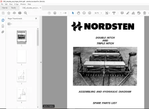 Nordsten Seed Drill Double Hitch & Triple Hitch Hydraulic Parts Manual PDF