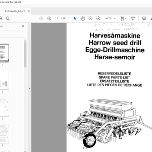 Nordsten Seed Drill Harrow Parts Manual - PDF DOWNLOAD