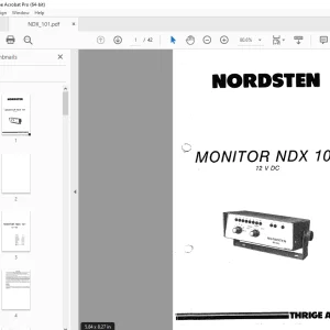 Nordsten Seed Drill Monitor NDX 101 12 V DC Parts Manual PDF