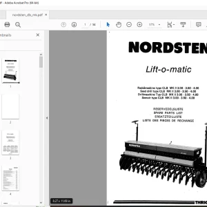 Nordsten Seed drill CLB MK II 3.00-3.50-4.00 Parts Manual - PDF DOWNLOAD