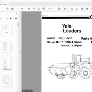 O&K 1700/1900 Yale Loaders Parts Manual - PDF DOWNLOAD