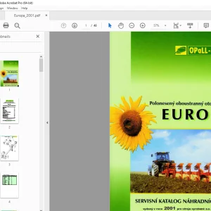 Opall Agri EUROPA Poloneseny oboustranny otocny pluh Servisní katalog náhradních dílů PDF