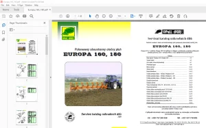 Opall Agri Europa 160 180 Polonesený oboustranný Servisní katalog náhradních dílů PDF
