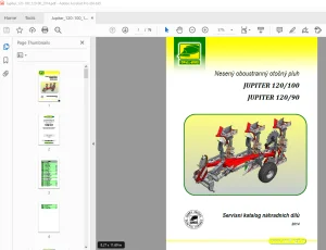 Opall Agri JUPITER 120-100 120-90 Nesený otočný pluh Servisní katalog náhradních dílů PDF