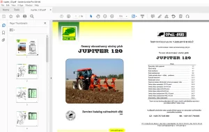 Opall Agri JUPITER 120 Nesený oboustranný otočný pluh Servisní katalog náhradních dílů PDF
