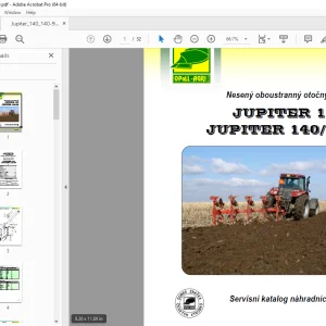 Opall Agri JUPITER 140 140-90 Nesený oboustranný otočný pluh Servisní katalog náhradních dílů PDF