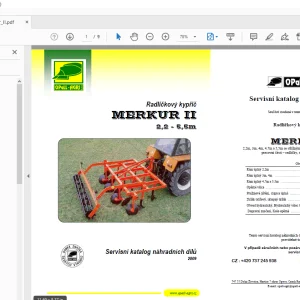 Opall Agri stroj pro přípravu seťového lože SATURN III Servisní náhradních dílů PDF