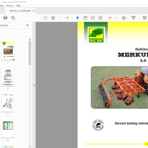 Opall Agri MERKUR II 2,2–5,5m Radličkový kypřič Servisní katalog náhradních dílů PDF