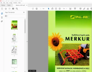 Opall Agri Merkur Radlickovy kypric pudy Servisní katalog náhradních dílů PDF
