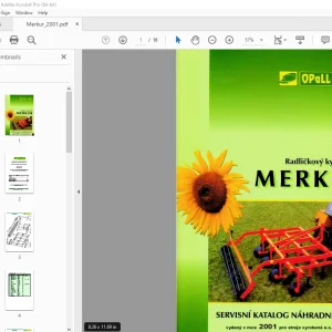 Opall Agri Merkur Radlickovy kypric pudy Servisní katalog náhradních dílů PDF