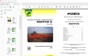 Opall Agri NEPTUN II 8m a 10m Univerzální nosič nářadí kypřič Servisní náhradních dílů PDF