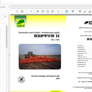 Opall Agri NEPTUN II 8m a 10m Univerzální nosič nářadí kypřič Servisní náhradních dílů PDF