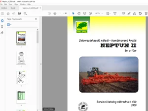 Opall Agri NEPTUN II 8m a 10m kombinovaný kypřič Servisní katalog náhradních dílů PDF
