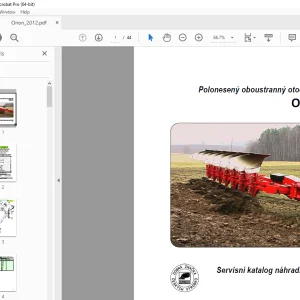 Opall Agri ORION Polonesený oboustranný otočný pluh Servisní katalog náhradních dílů PDF