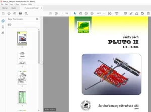 Opall Agri PLUTO II 1,6-3,0m Půdní pěch Servisní náhradních dílů PDF