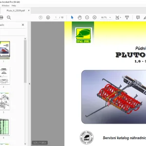 Opall Agri PLUTO II 1,6-3,0m Půdní pěch Servisní náhradních dílů PDF